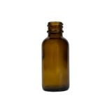 1 oz. (30 ml) Amber Boston Round Glass Glass Bottle 20-400 Neck Finish - (81/Case)