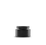 1 oz Black Frosted Glass Cylinder Low-Profile Jar 48-400 Neck Finish