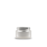 1 oz Clear Frosted Glass Cylinder Low-Profile Jar 48-400 Neck Finish