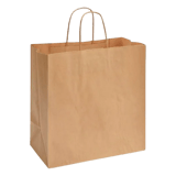 10" x 5" x 13" Kraft Paper Shopping Bag with Handles - (250/Case)