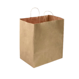 14" x 10" x 15.75" Natural Kraft Paper Customizable Shopping Bag with Handles - (200/Case)