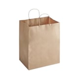 10" x 6.5" x 13" Kraft Paper Shopping Bag with Handles - (250/Case)