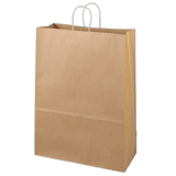 13" x 7" x 17" Natural Kraft Paper Customizable Shopping Bag with Handles - (200/Case)