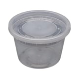 16 oz. Heavy-Duty Clear Deli Container with Lid, Microwavable - (240/Case)