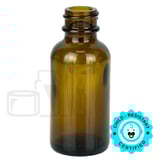 1oz Amber Glass Boston Round Bottle 20-400 (360/Case)