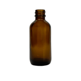 2 oz. (60 ml) Amber Boston Round Glass Bottle 20-400 Neck Finish - (49/Case)