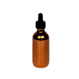 2 oz. (60 ml) Copper Boston Round Glass Bottle with Black Dropper - (49/Case)