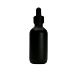 2 oz. (60 ml) Matte Black Boston Round Glass Bottle with Black Dropper - (49/Case)