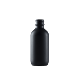 2 oz Black Frosted Glass Boston Round Bottle 20-400 Neck Finish