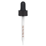 20-400 Black Dropper with 91 mm Graduated Glass Pipette (Fits 2 oz Boston Round Bottle) - 1000/Case