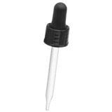 20-410 Black Dropper with 76 mm Glass Pipette (Fits 1 oz Boston Round Bottle) - 1000/Case