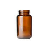 300 cc Amber Glass Wide Mouth Packer Bottle with 53-400 Neck Finish - (60/Case)