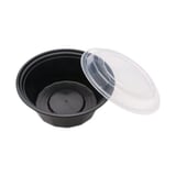 38 oz. Microwavable PP Plastic Round Food Container​ with Lid - (150/Case)