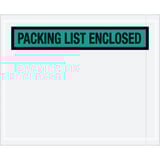 4 1/2 x 5 1/2" Green "Packing List Enclosed" Envelopes