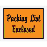 4 1/2 x 6" Orange "Packing List Enclosed" Envelopes