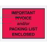 4 1/2 x 6" Red "Important Invoice and/or Packing List Enclosed" Envelopes