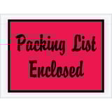 4 1/2 x 6" Red "Packing List Enclosed" Envelopes