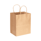 #4 Kraft Paper Shopping Bags with Handles 9.84" x 5.12" x 13.39" - (250/Case)