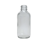 4 oz. (120 ml) Clear Boston Round Glass Bottle 24-400 Neck Finish - (48/Case)