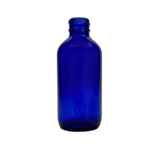 4 oz. (120 ml) Cobalt Blue Boston Round Glass Bottle 24-400 Neck Finish - (48/Case)