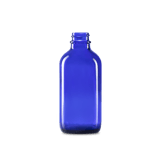 4 oz Blue Glass Boston Round Bottle 22-400 Neck Finish