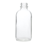 4 oz Clear Boston Round Glass Bottle with 22-400 Neck Finish - (128/Case)