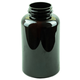 400cc Dark Amber PET Plastic Packer Bottle 45-400 (168/Case)