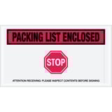 5 1/2 x 10" Red "Packing List Enclosed - Stop" Envelopes