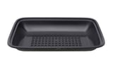 8 11/16" × 6 9/16" × 1 1/2" Black PP Plastic Meat Tray - (300/Case)