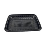 8 3/8" x 5 7/8" x 1 1/4" Black PP Plastic Meat Tray - (300/Case)