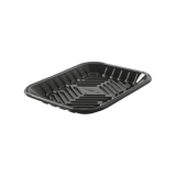 8 7/10" x 6 3/5" x 4/5" Black PET Plastic Meat Trays - (500/Case)