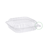 8" Clear Plastic Hinged Take-Out Containers 8.26" x 8.26" x 3.0" - (250/Case)