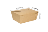 #8 Kraft Microwavable Folded Paper Take-Out Containers 6.9" x 5.5" x 2.6" - (300/Case)