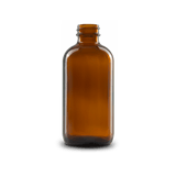 8 oz Amber Glass Boston Round Bottle 28-400 Neck Finish