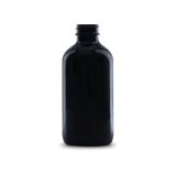 8 oz Black UV Glass Boston Round Bottle 28-400 Neck Finish