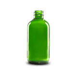 8 oz Green Glass Boston Round Bottle 28-400 Neck Finish
