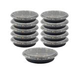 9" Round Sushi Trays with Clear Lids - (200/Case)