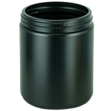20oz Black HDPE Plastic Jar 89/400 (180/Case)