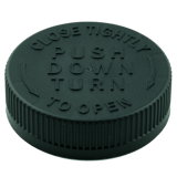 Black CRC (Child Resistant Closure) Cap 53-400 Universal HIS Liner (750/case)