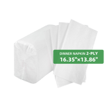 White 2-Ply Dinner Napkins 16.35" × 13.86" - (3000/Case)