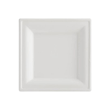 10" x 10" White Sugarcane Bagasse Square Plate - (500/Case)