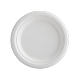 7" White Sugarcane Bagasse Round Plates - (1000/Case)