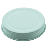 4oz White Metal 58-400 Lid With Standard Plastisol Liner - Clear Frosted Jar Only (1890/Case)