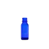 0.5 oz Blue Glass Boston Round Bottle 18-400 Neck Finish