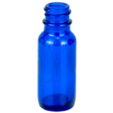 0.5 oz Cobalt Blue Boston Round Glass Bottle with 18-400 Neck Finish - (540/Case)