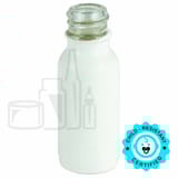 0.5oz Matte White Glass Boston Round Bottle 18-400 (540/Case)