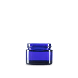 1.7 oz Blue Glass Cylinder Low-Profile Jar 53-400 Neck Finish