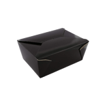 #1 Black Microwavable Folded Paper Take-Out Containers 5" x 4.5" x 2.5" - (450/Case)
