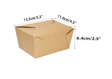 #1 Kraft Microwavable Folded Paper Take-Out Containers 5.3" x 4.3" x 2.5" - (450/Case)