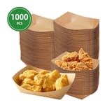 1 lb. Natural Eco Kraft Food Trays Grease & Water Resistant - (1000/Case)